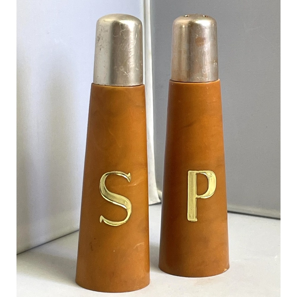 Vintage Salt Pepper Shaker Set Plastic Set Mid Century Retro Kitchen
